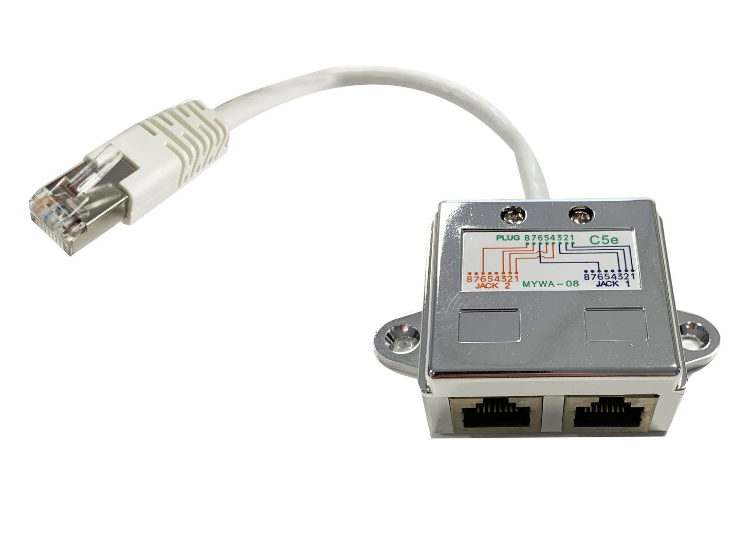 Dedoubleur Eth 10bt Rj45mx2rj45f Blinde Cord 25c