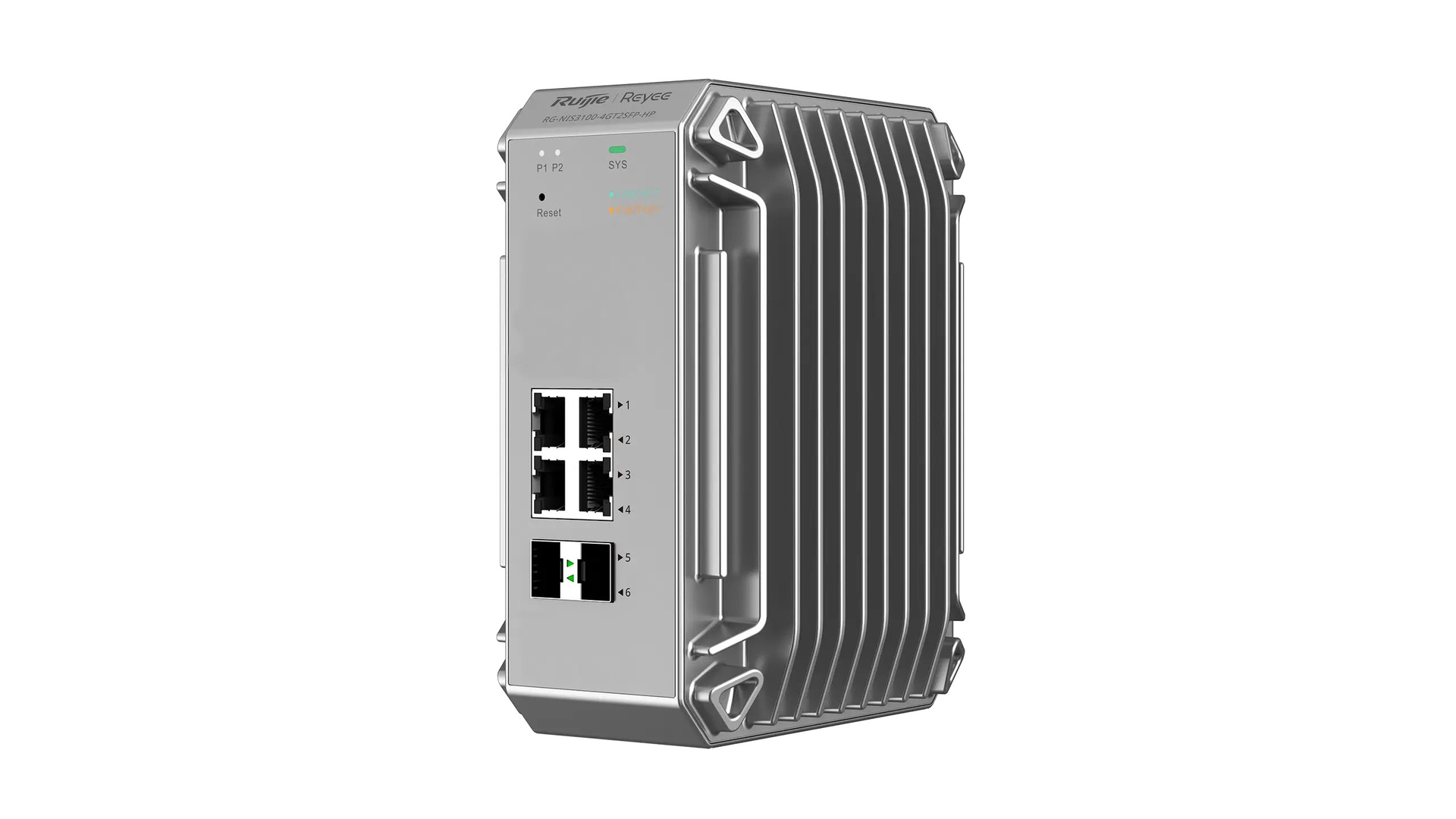 Reyee NIS3100-4GT2SFP-HP - Switch L2 industriel 4 ports PoE+ 2 SFP