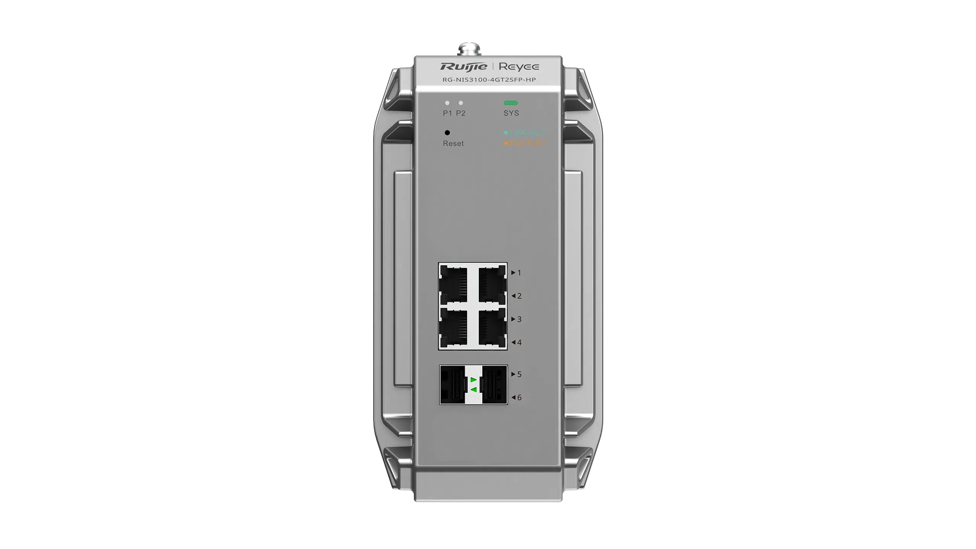 Reyee NIS3100-4GT2SFP-HP - Switch L2 industriel 4 ports PoE+ 2 SFP