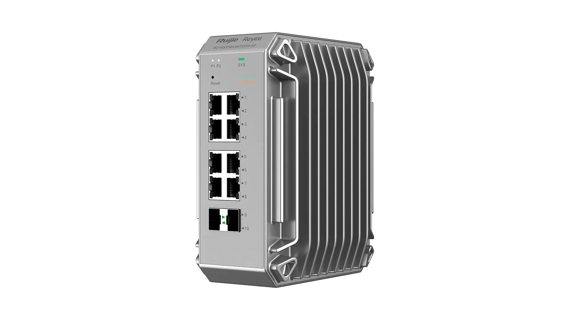 Reyee NIS3100-8GT2SFP-HP - Switch L2 industriel 8 ports PoE+ Gigabit 240W