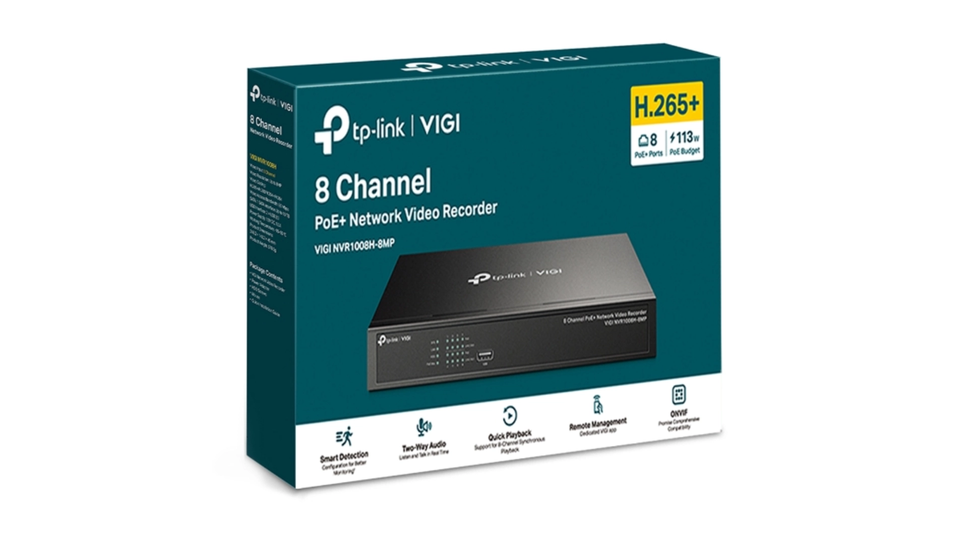 TP-Link NVR1008H-8MP - Enregistreur IP 8 voies PoE+ 8MP