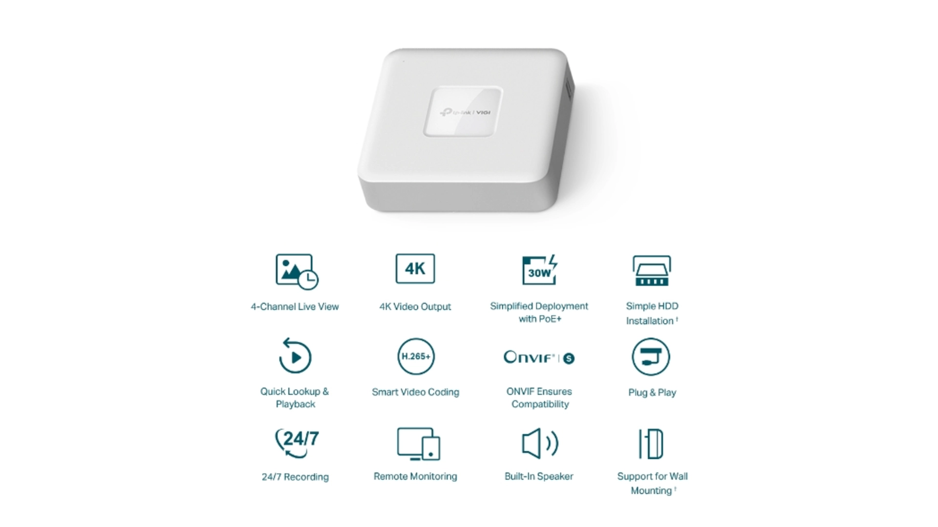 TP-Link NVR1104H-4P - NVR 4 voies 4 ports PoE+ 53W
