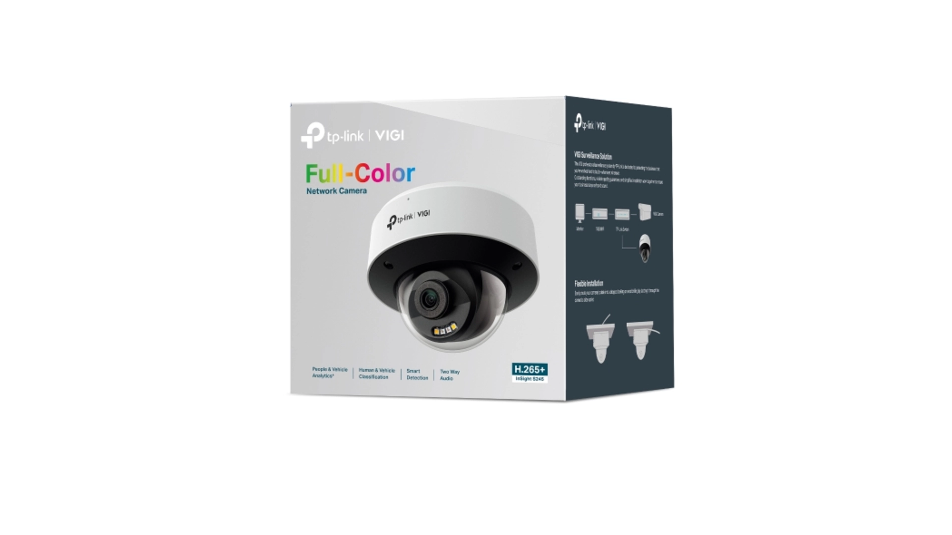 TP-Link S245 - Caméra Dôme 4MP Full Color IA Extérieure IR+Blanc