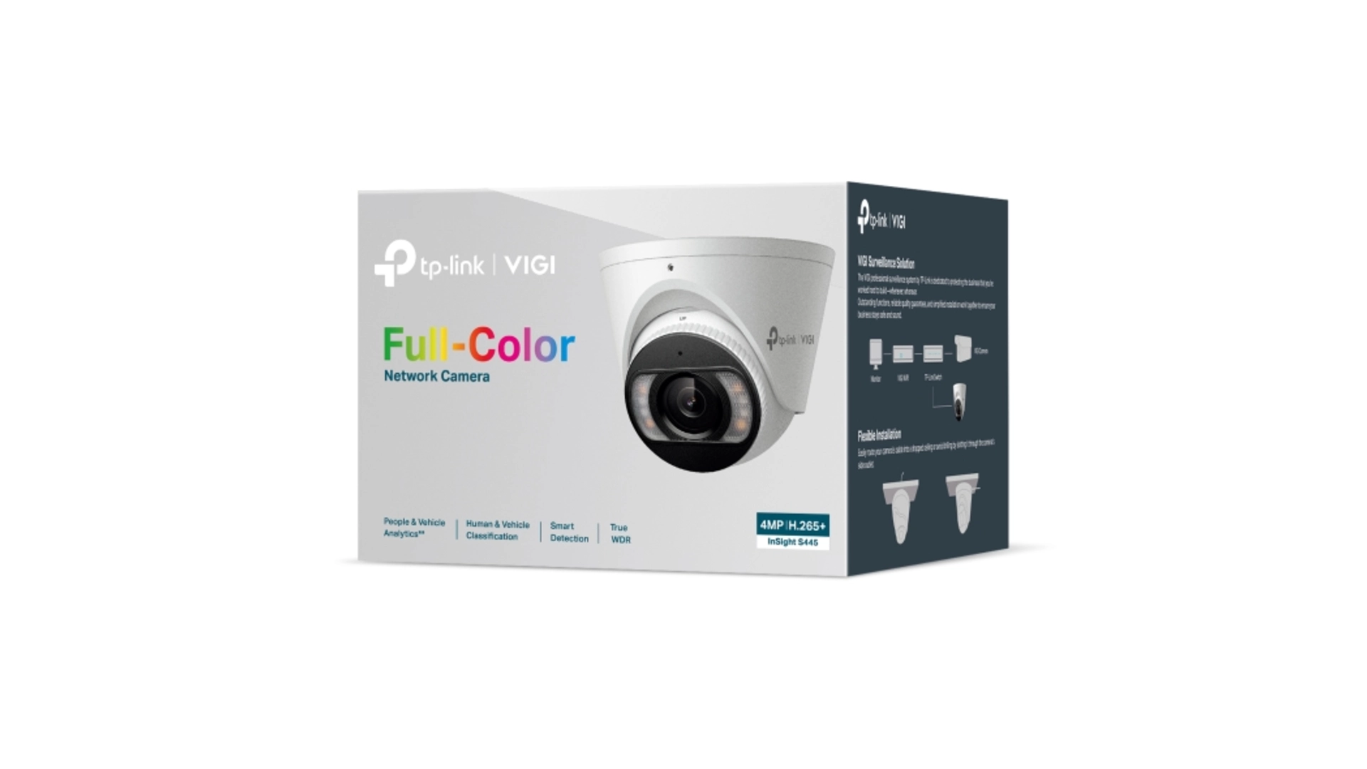 TP-Link S445 - Caméra Turret 4MP Full Color IA IR LED Audio extérieure