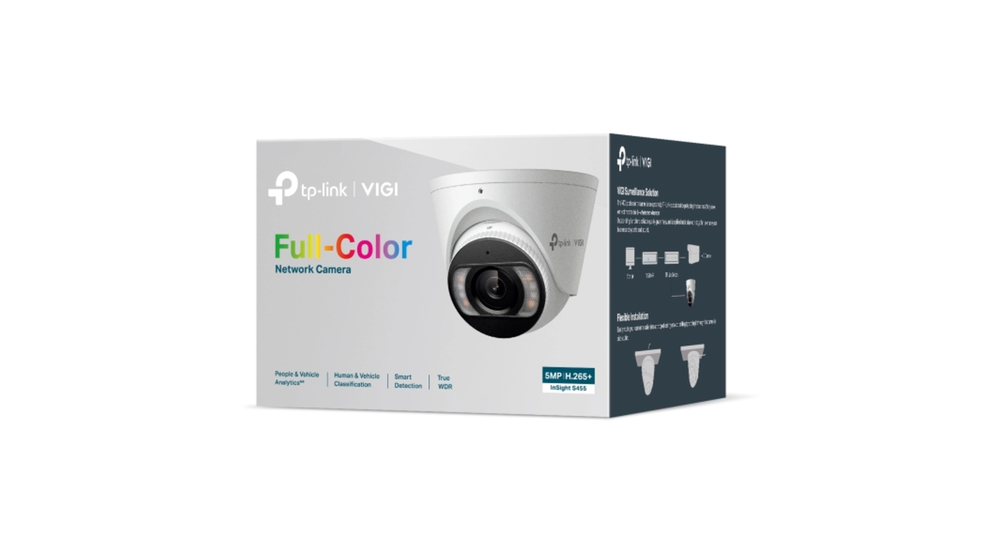 TP-Link S455 - Caméra Turret 5MP Full Color IR LED blanc Audio IP67