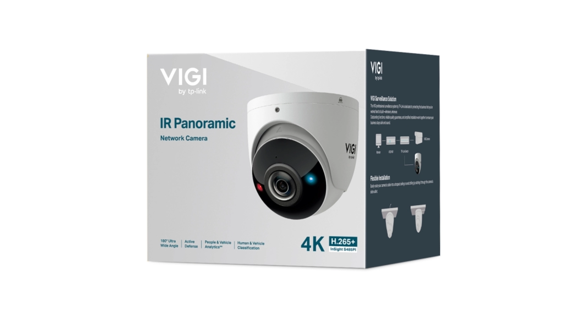 TP-Link S485PI - Caméra Turret 8MP panoramique 180° IP67 IA véhicule/humain