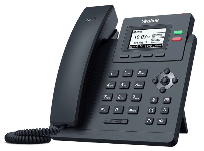 Yealink SIP-T31G - Poste IP SIP POE ecran 2,3' 2 ports, 6 touches de fonctions prise casque rj9