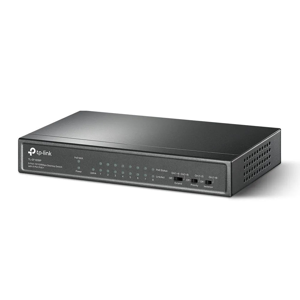 TP-Link SF1009P - Switch 9 ports 100Mbps PoE+ 77W