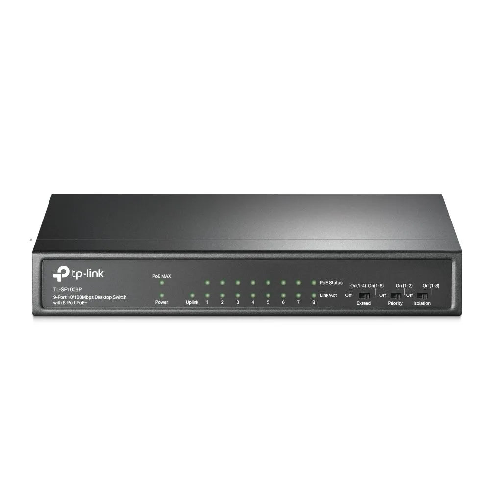 TP-Link SF1009P - Switch 9 ports 100Mbps PoE+ 77W