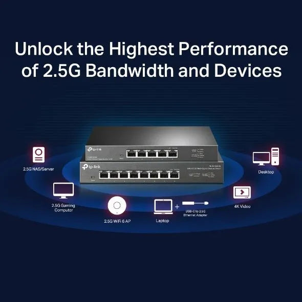 TP-Link SG108-M2 - Switch 8 ports 2.5 Giga bureau