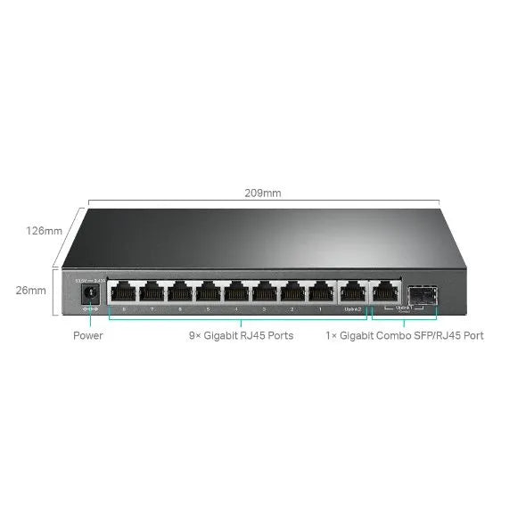 TP-Link SG1210MPE - Switch 10 ports Gigabit 8 PoE+ 123W manageable L2