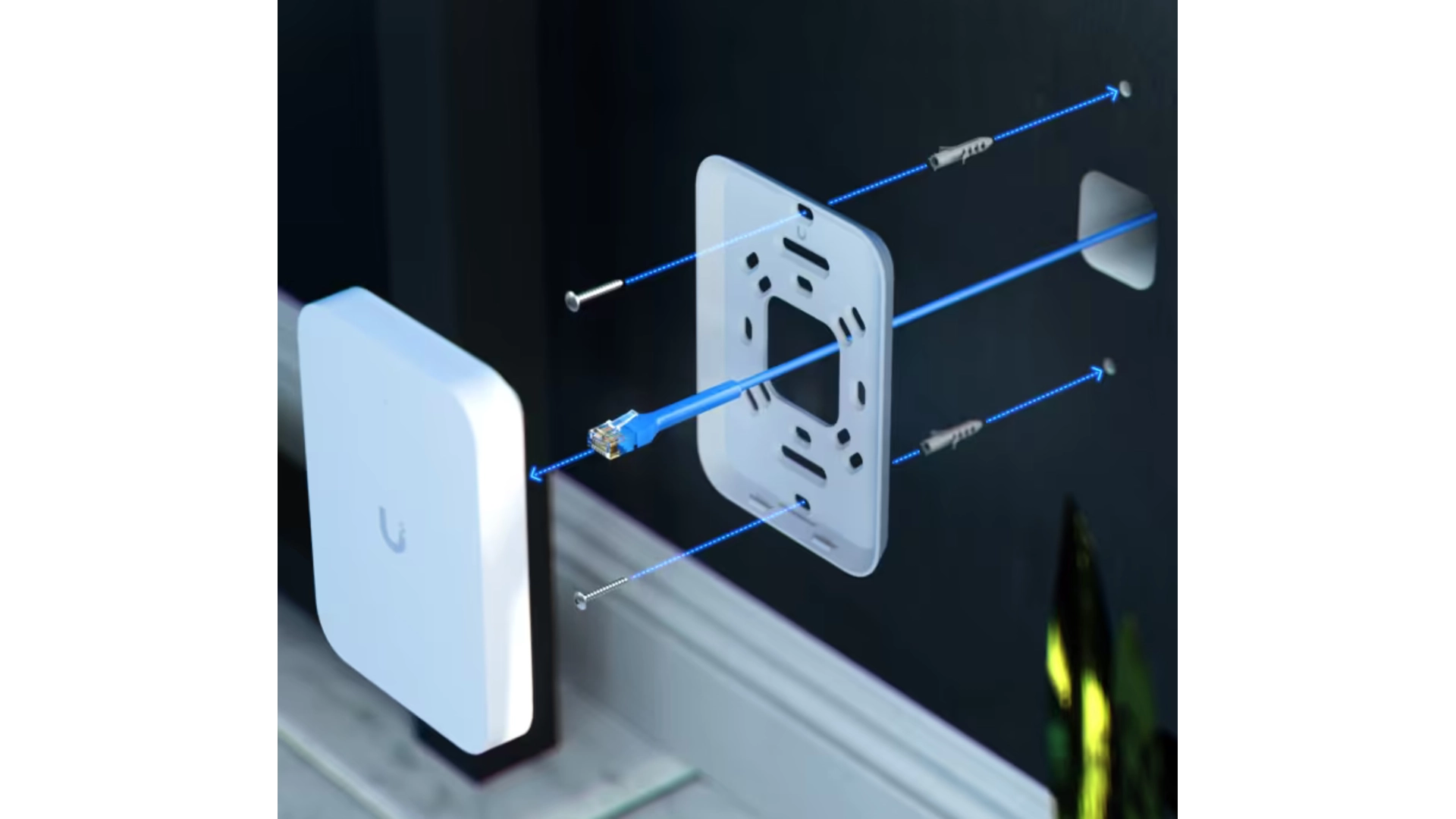 Ubiquiti U7-IW - Point d'accès WiFi 7 tri-bande PoE mural 200+ appareils
