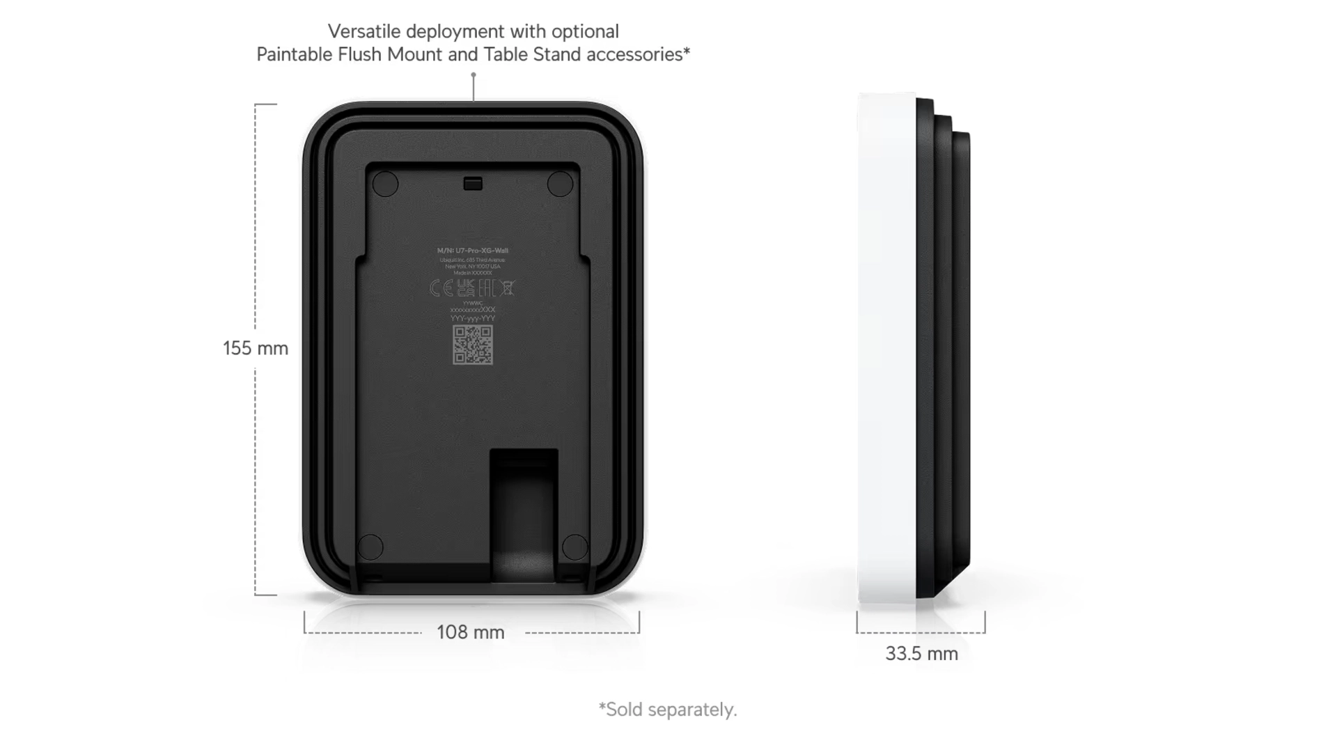 Ubiquiti U7-PRO-XG-WALL - Point d'accès WiFi 7 mural tri-bande PoE+