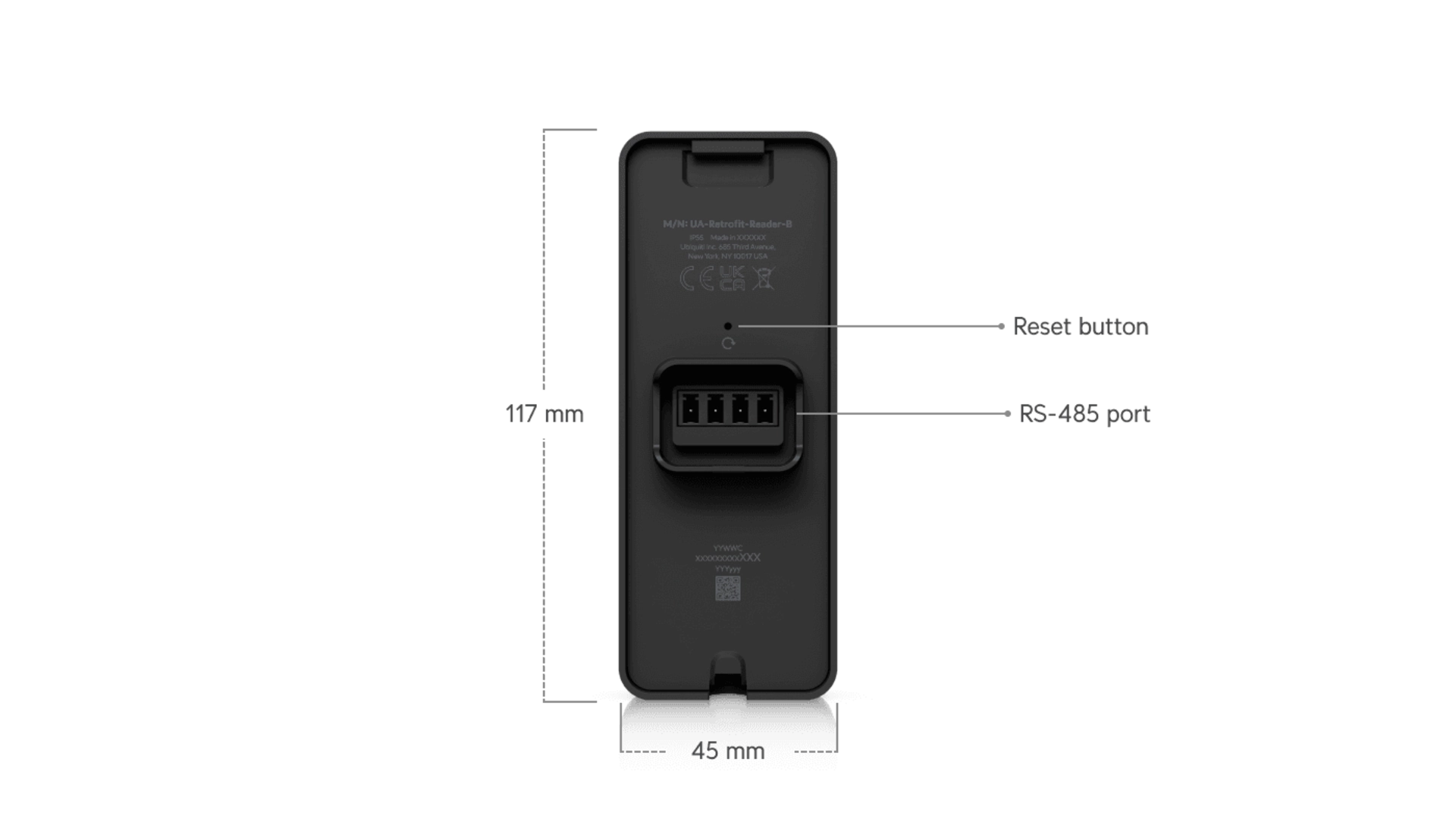 Ubiquiti UA-RETROFIT-READER-B - Lecteur NFC IP55 contrôle d'accès extérieur