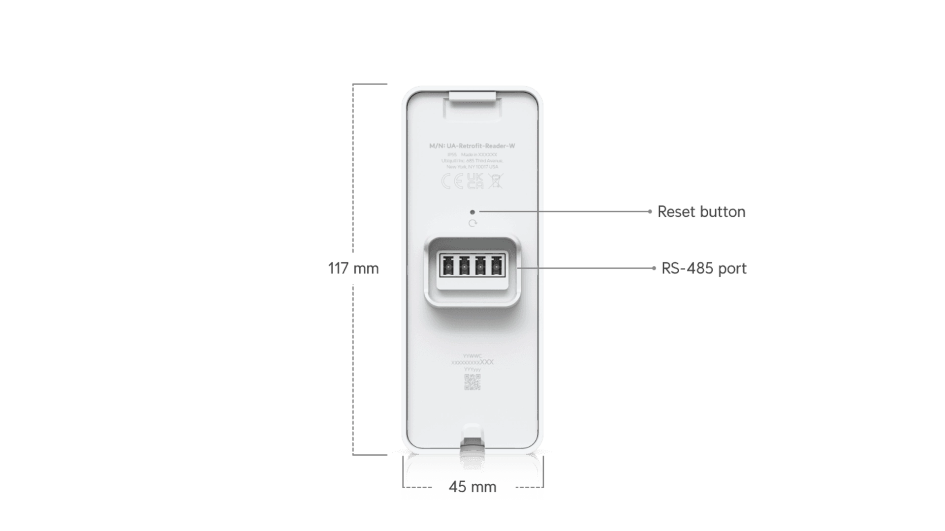 Ubiquiti UA-RETROFIT-READER-W - Lecteur NFC IP55 blanc extérieur