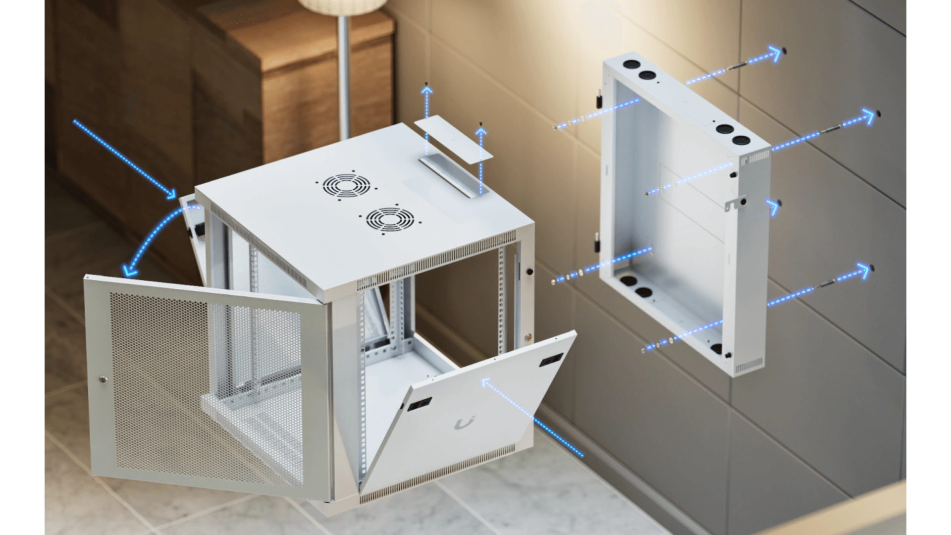 Ubiquiti UACC-RACK-12U-WALL-S - Coffret mural 12U avec ventilateur
