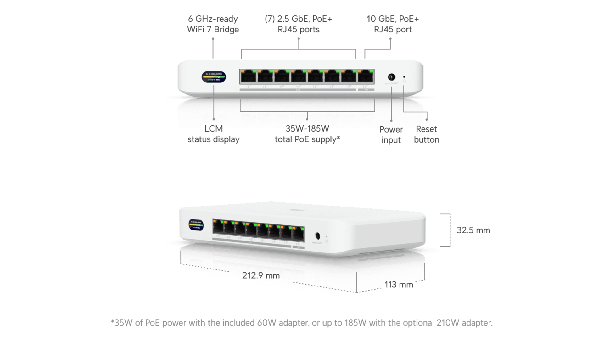 Ubiquiti UDB-SWITCH - Switch 8 ports (1×10GbE + 7×2.5GbE) WiFi 7