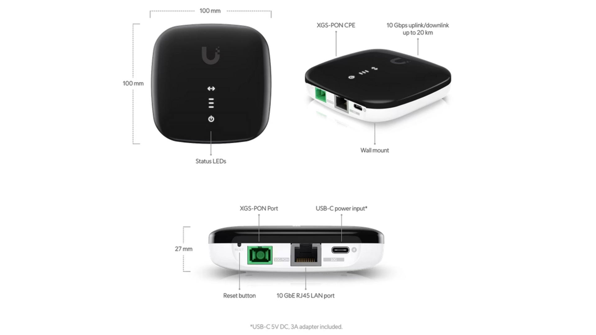Ubiquiti UISP-FIBER-XGS - CPE XGS-PON 1 port optique + 10GbE
