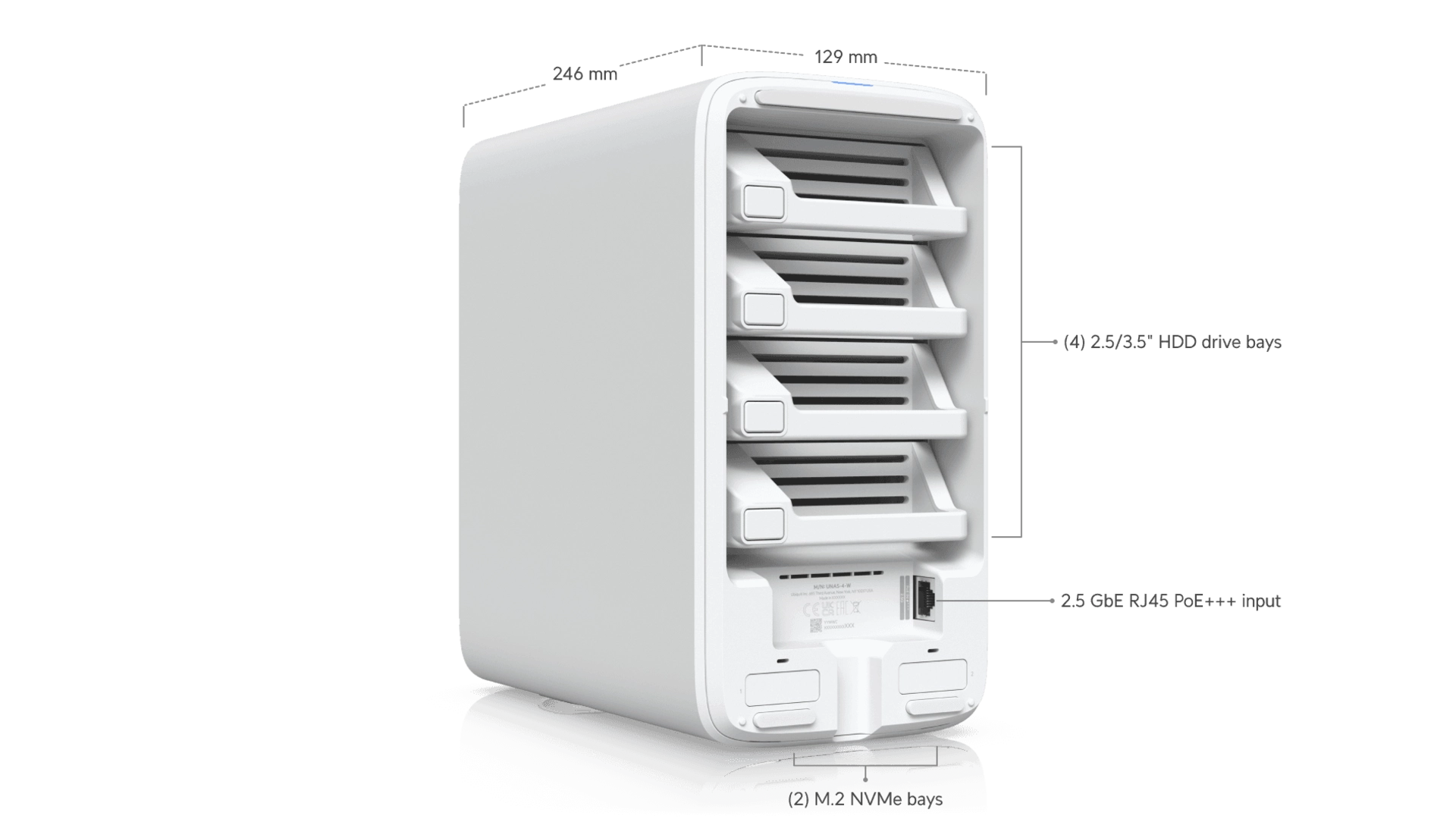 Ubiquiti UNAS-4-W-EU - NAS 4 baies 2,5 Gbps blanc