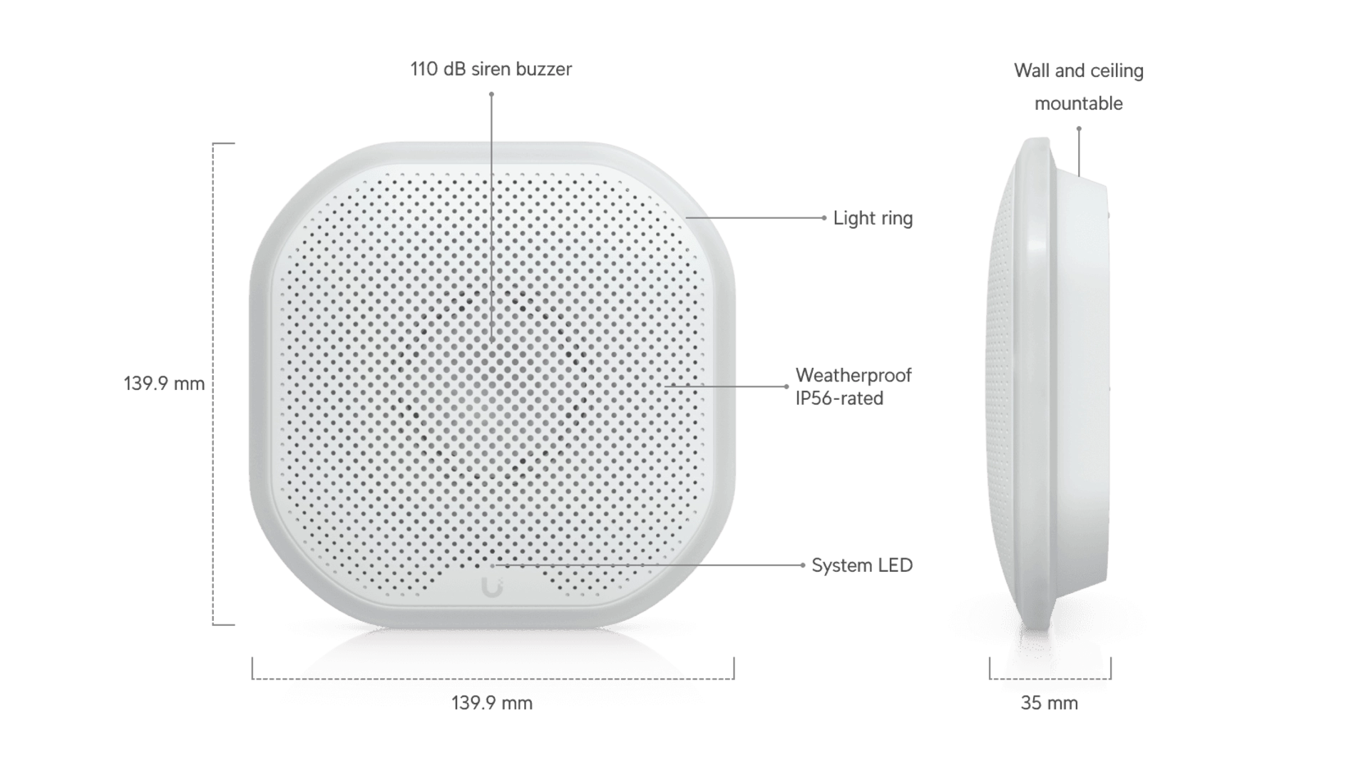 Ubiquiti UP-SIREN-POE - Sirène extérieure PoE 110dB IP56