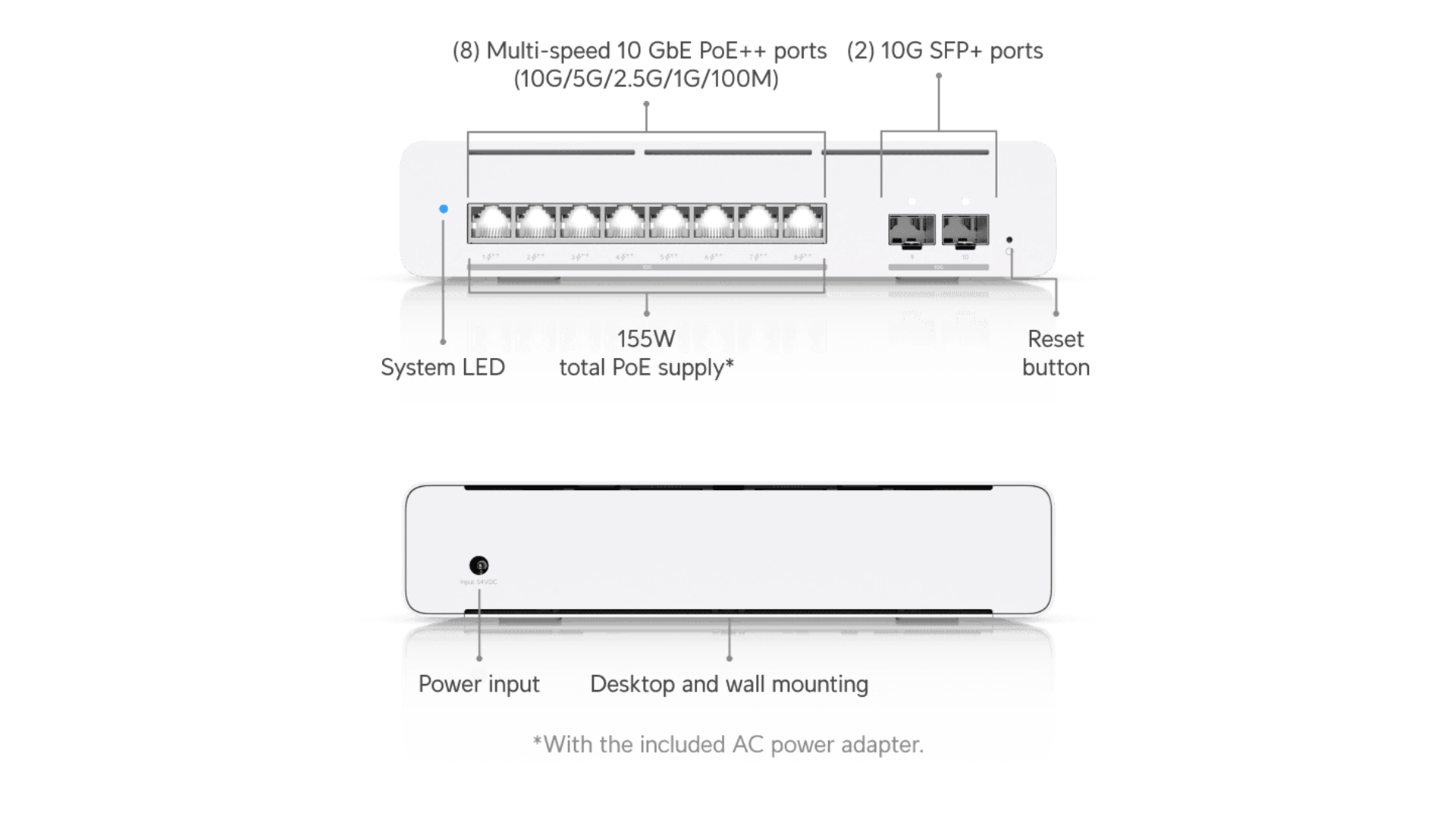 Ubiquiti USW-PRO-XG-8-POE - Switch 8 ports 10GbE PoE++ L3