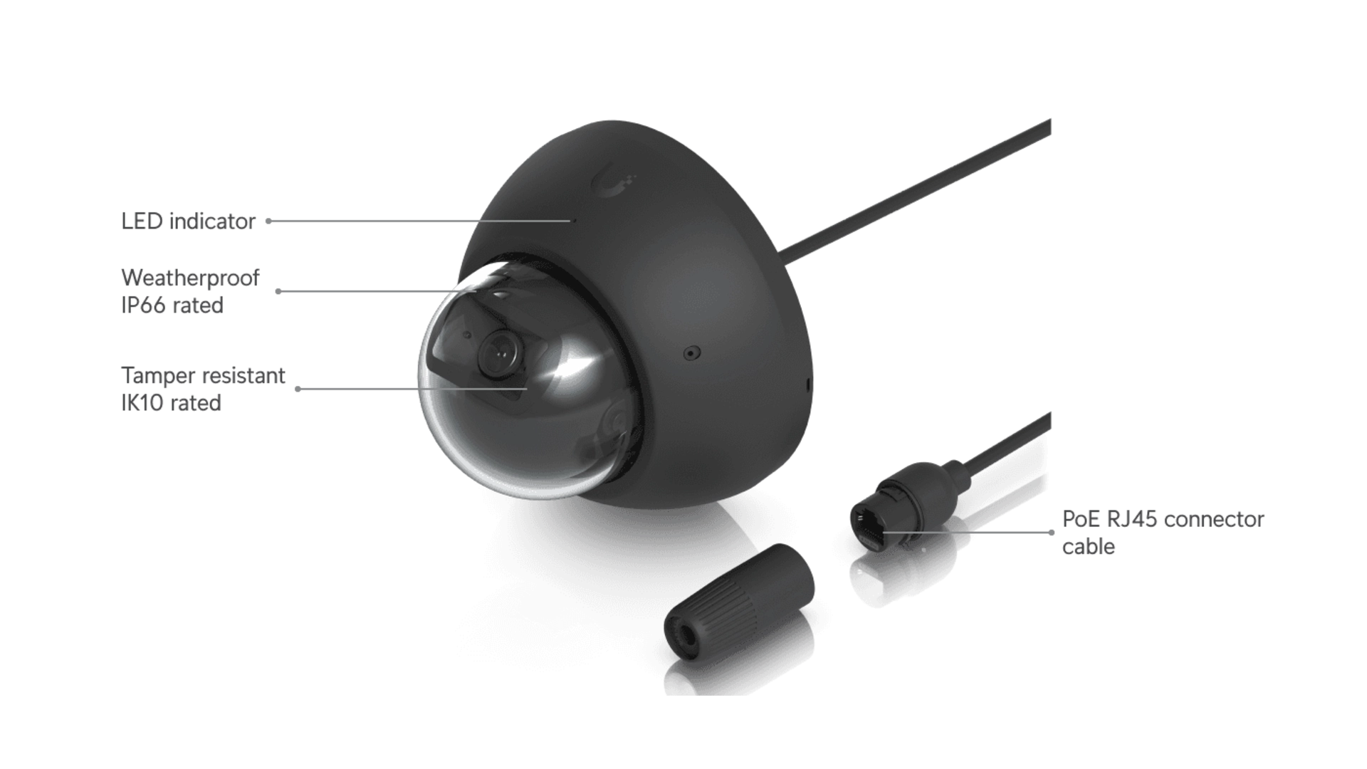 Ubiquiti UVC-AI-DOME-B - Caméra Dôme 4K IP avec IA et IR 40m