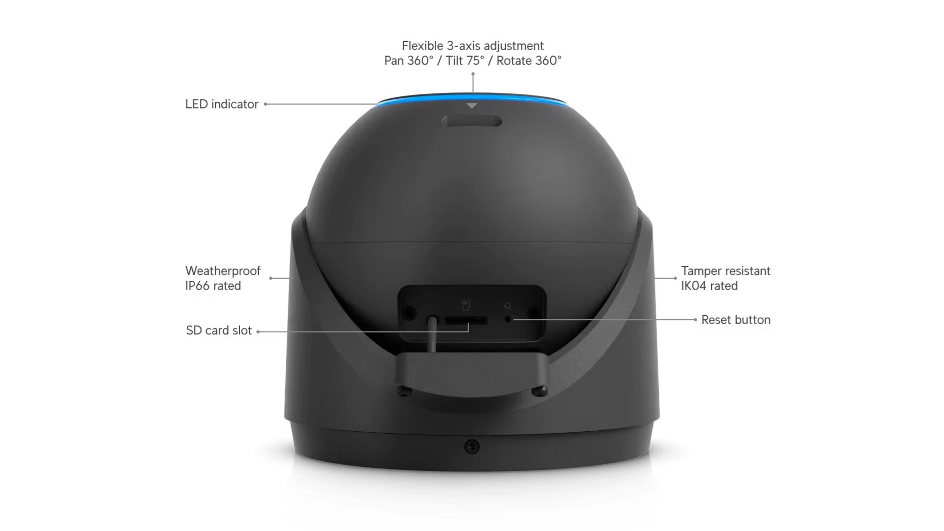 Ubiquiti UVC-G6-PRO-TURRET-B - Caméra Turret 4K PoE+ IR 40m IP66