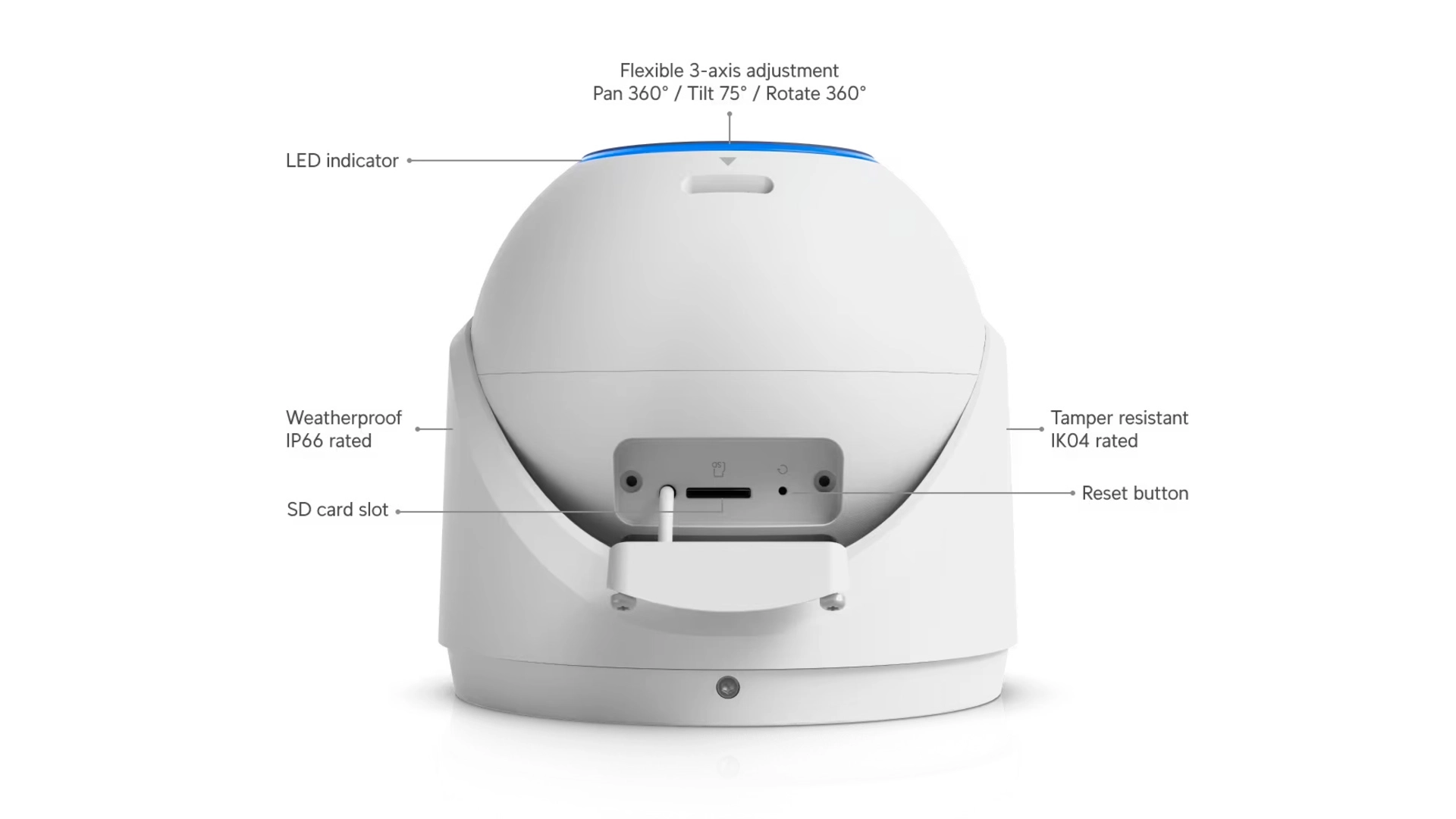 Ubiquiti UVC-G6-PRO-TURRET-W - Caméra Turret 4K PoE+ IR 40m IP66