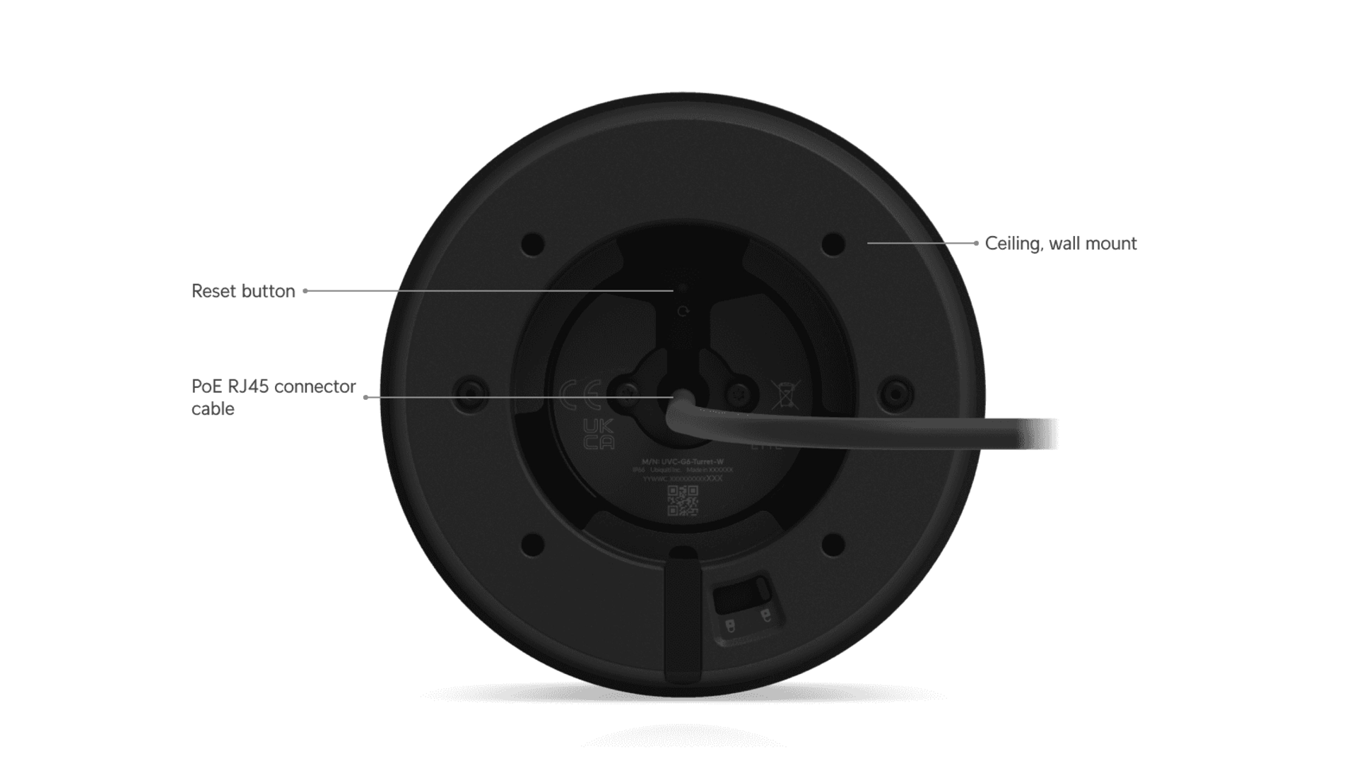 Ubiquiti UVC-G6-TURRET-B - Caméra Turret 4K IP PoE IR 30m