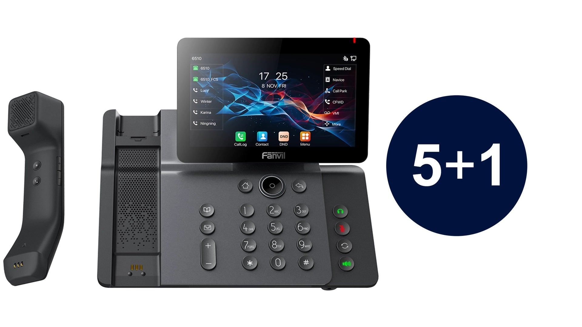 Fanvil V66PRO-5+1 - Poste IP haute gamme avec écran tactile couleur, caméra et 112 touches programmables