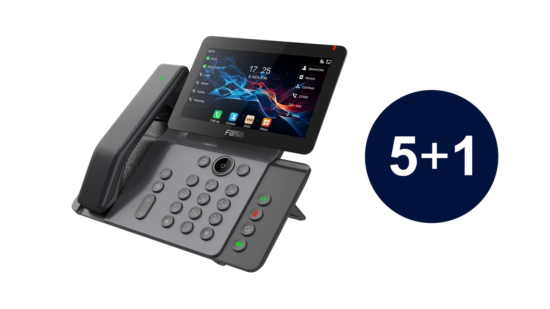 Fanvil V66PRO-5+1 - Poste IP haute gamme avec écran tactile couleur, caméra et 112 touches programmables