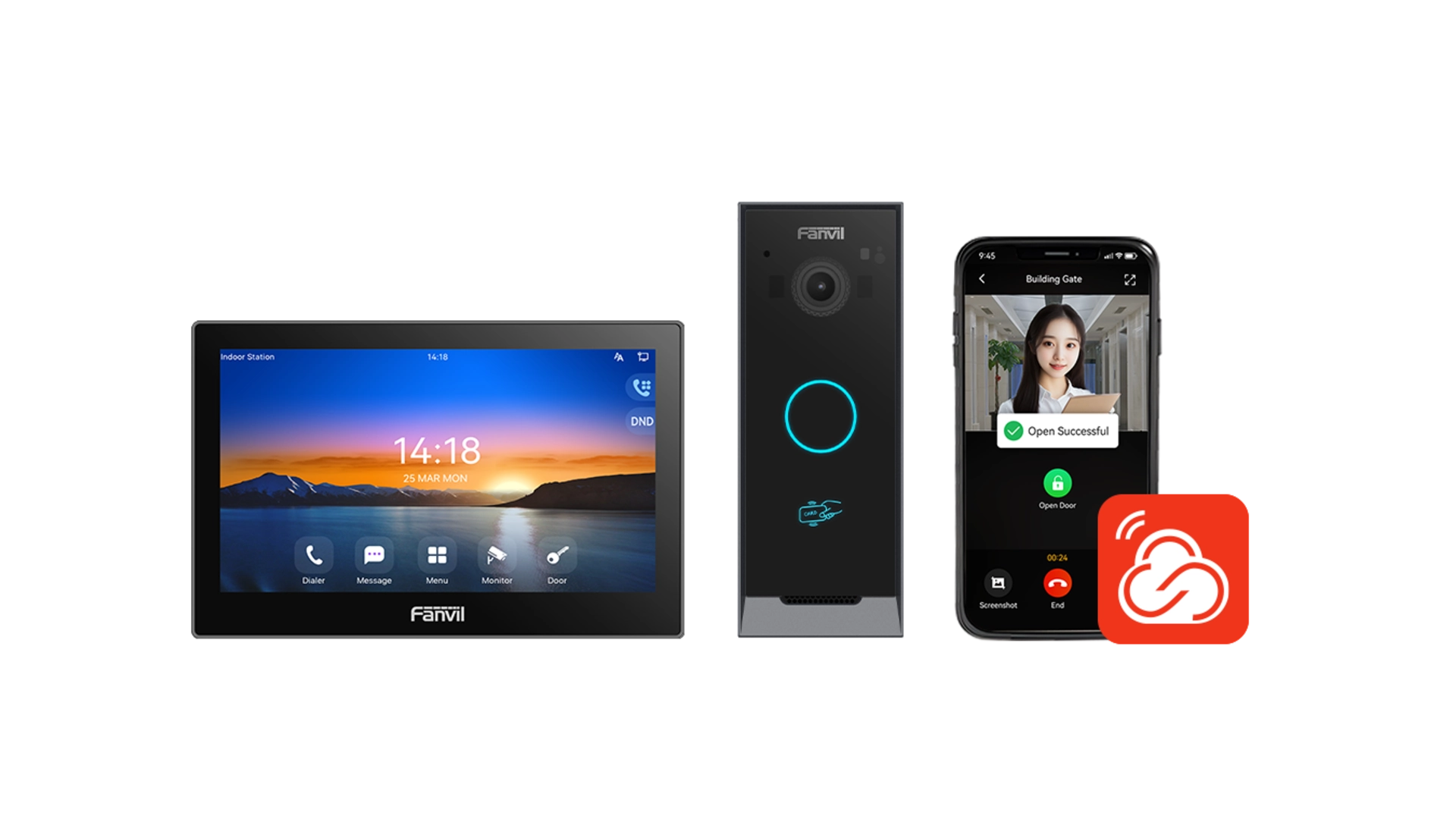 Fanvil VIK-01 - Kit Intercom Video IP65 avec Lecteur de Badge