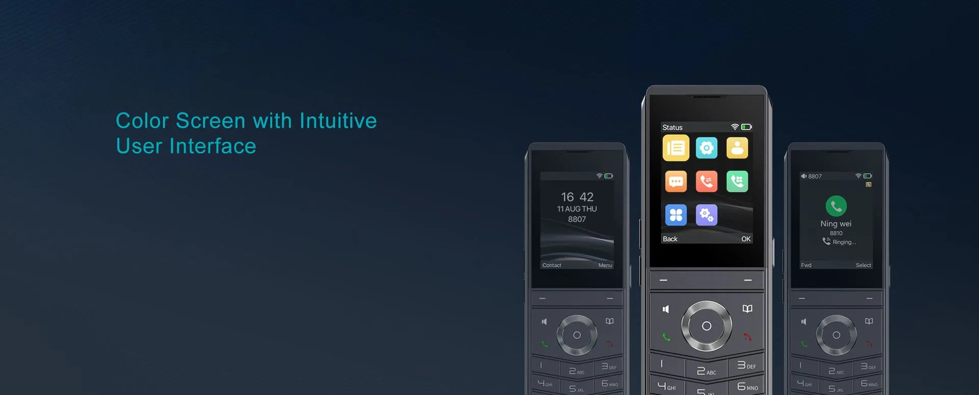 Fanvil W611W - Téléphone WiFi portable écran 2,4'' combiné IP67