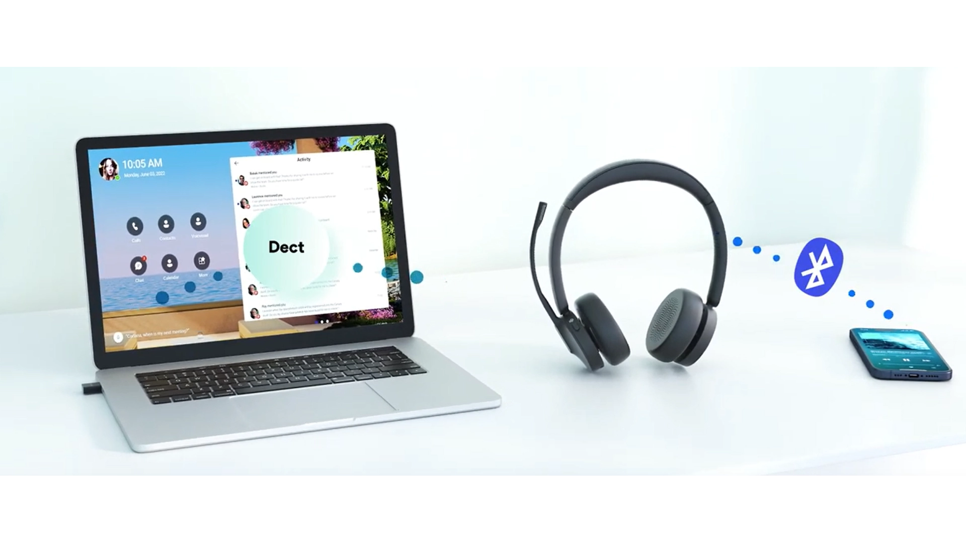 Yealink WH64MONO-H - Casque mono TEAMS et UC sans fil