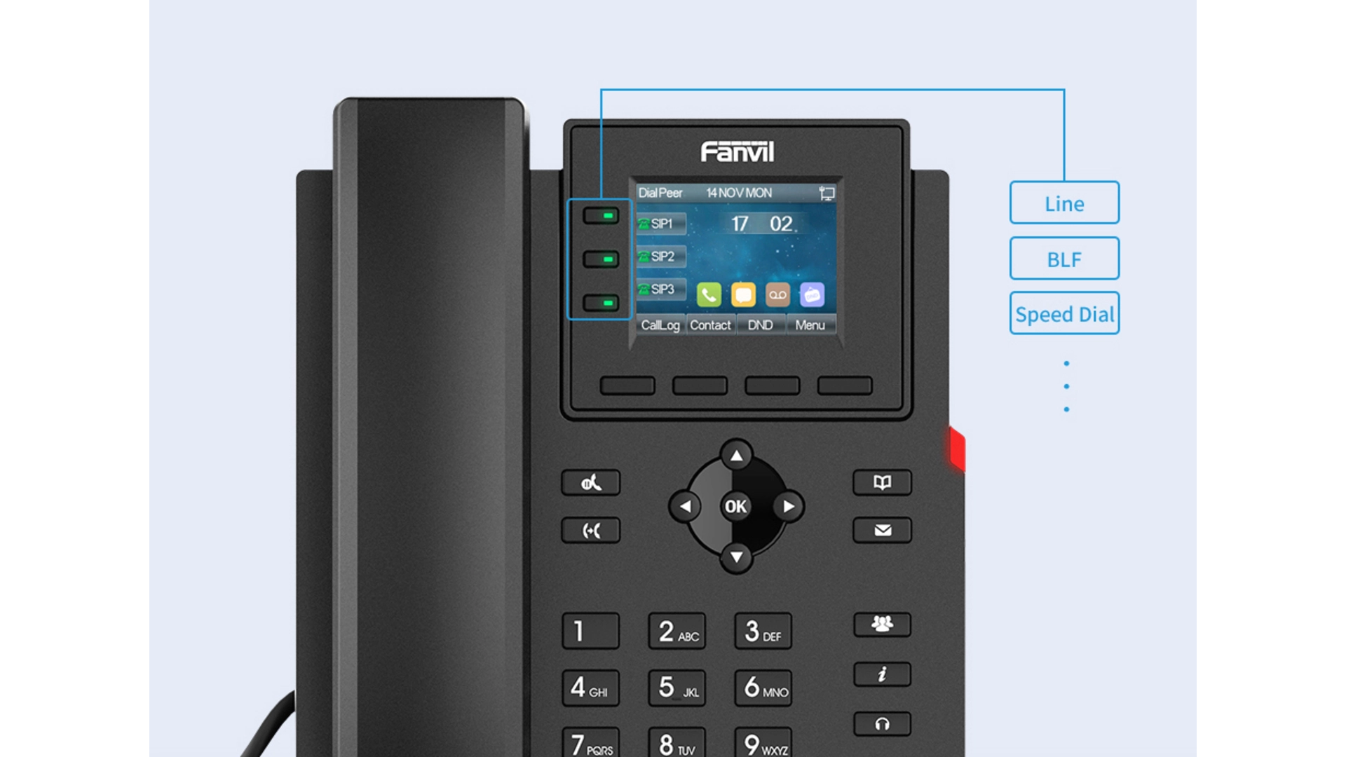 Fanvil X303-2 WIRE - Téléphone 4 Comptes SIP POE