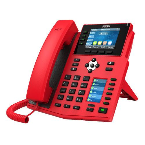 Fanvil X5U-R - Téléphone IP 16 Comptes SIP POE Couleur Rouge