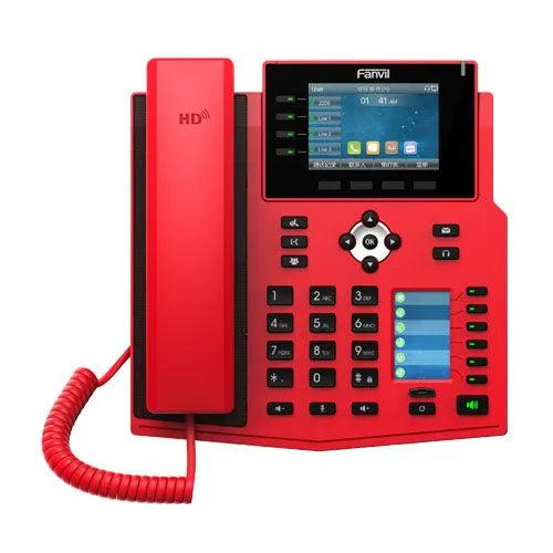 Fanvil X5U-R - Téléphone IP 16 Comptes SIP POE Couleur Rouge