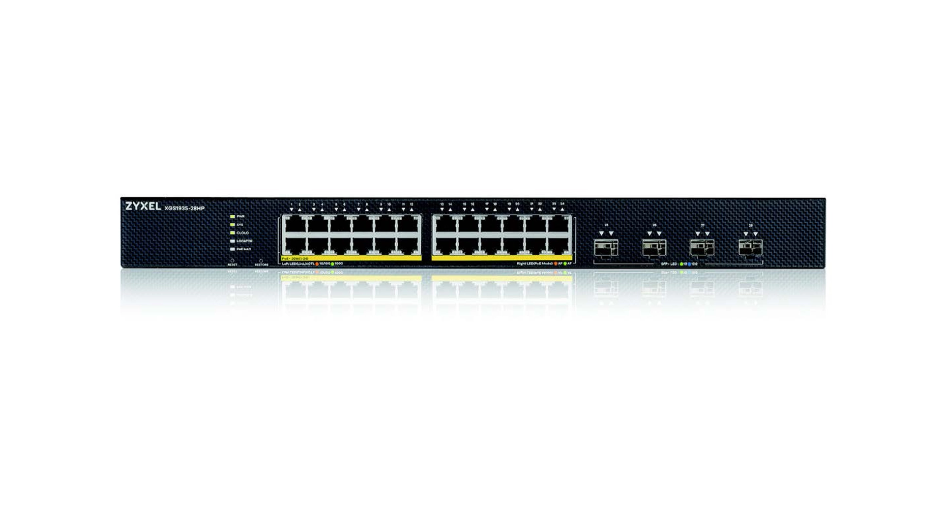 Zyxel Switch hybride 24XGBPS POE 4X10GBP 375W, 1 GB, 4 SFP+