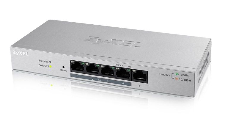 Zyxel Switch 4 ports POE giga + 1GIGA, 1 GB