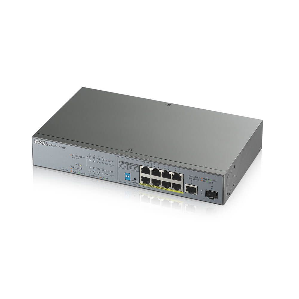 Zyxel 8 ports gbps POE / 1 RJ45 / 1 SFP, 1 GB