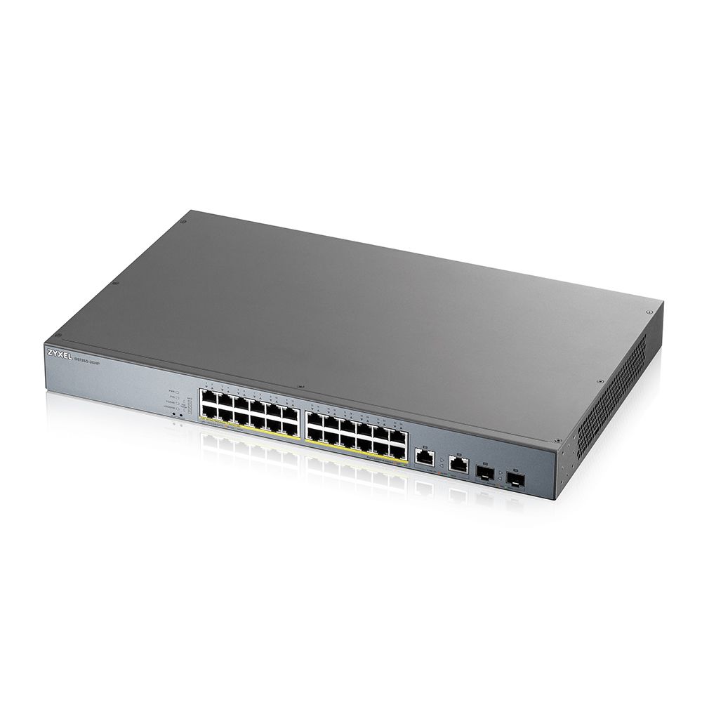 Zyxel 24 ports gbps POE configurable 375W, 1 GB