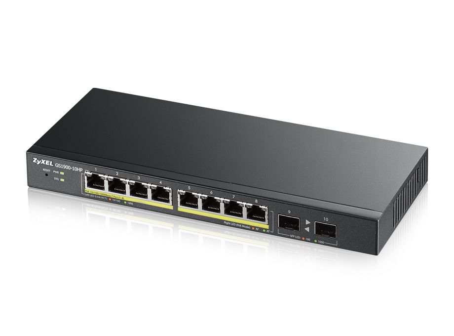 Zyxel Switch L2 8 ports giga POE + 2 SFP 77W, 1 GB