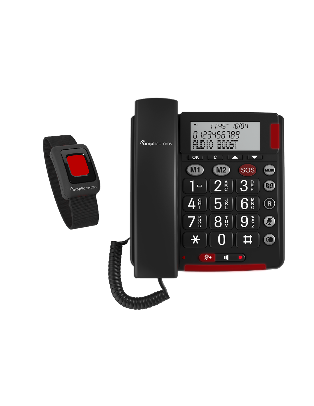 Alcatel BigTel 50 Alarm Plus – Téléphone analogique senior avec bracelet SOS – ATLE1424096