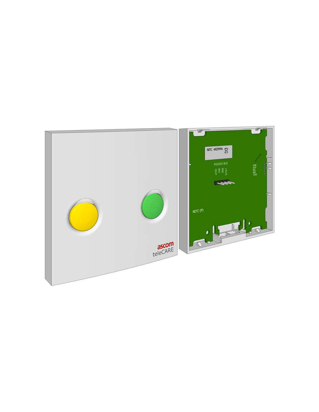 Ascom NITC-W2P - Périphérique d'acquittement WC passif 2 boutons - NITC-W2P