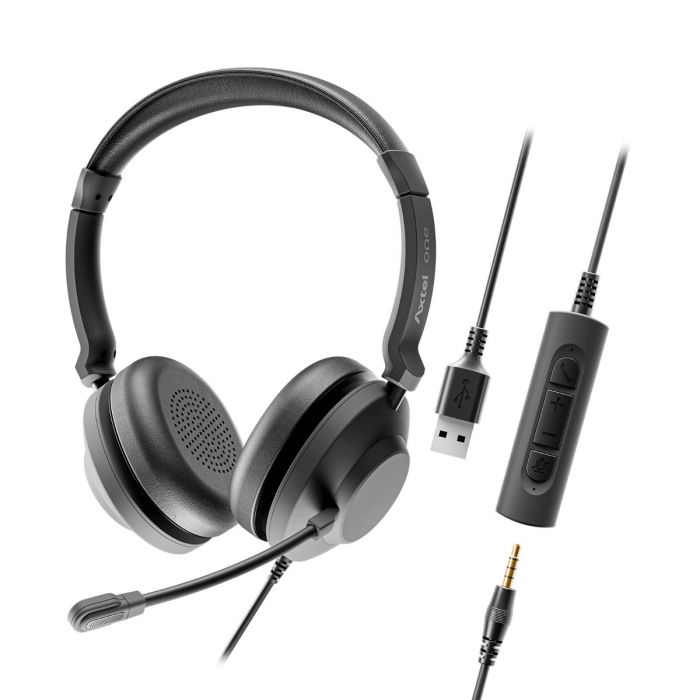 Axtel One UC35 Duo – Casque stéréo professionnel USB-A / Jack 3.5