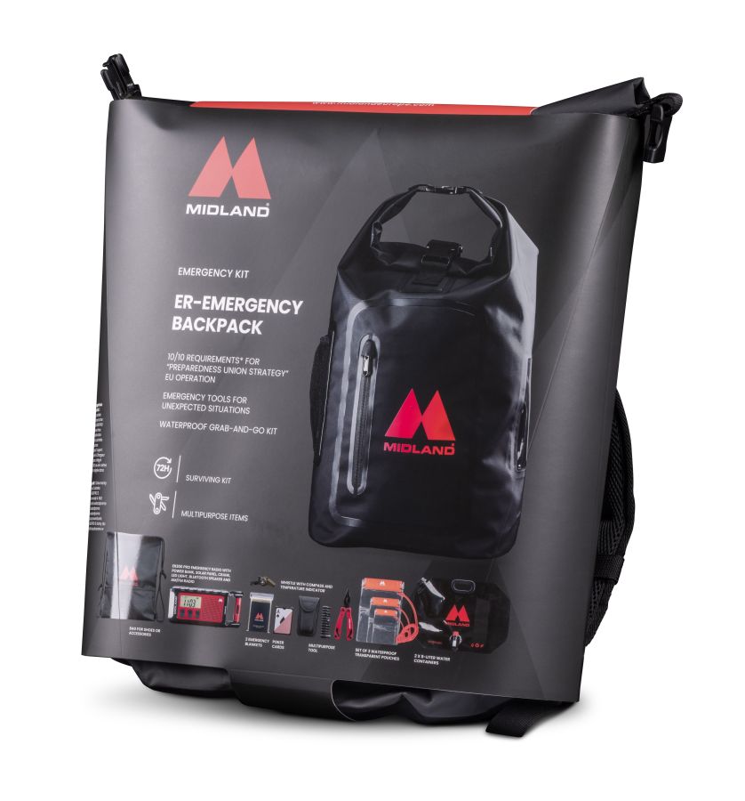 Midland ER Emergency Backpack – Sac à dos d'urgence 28L avec ER300 PRO – C1726