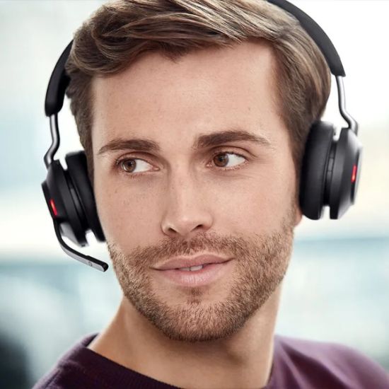 Jabra Evolve2 65 - Casque sans fil stéréo Microsoft Teams avec base de chargement - 26599-999-889