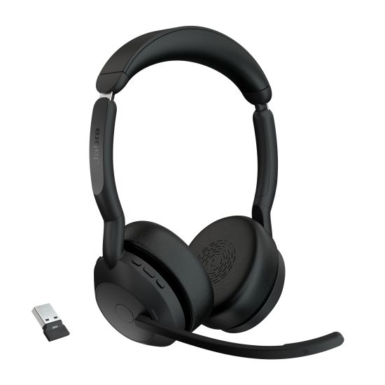 Jabra Evolve2 55 - Casque sans fil stéréo UC avec dongle USB-A - 25599-989-999