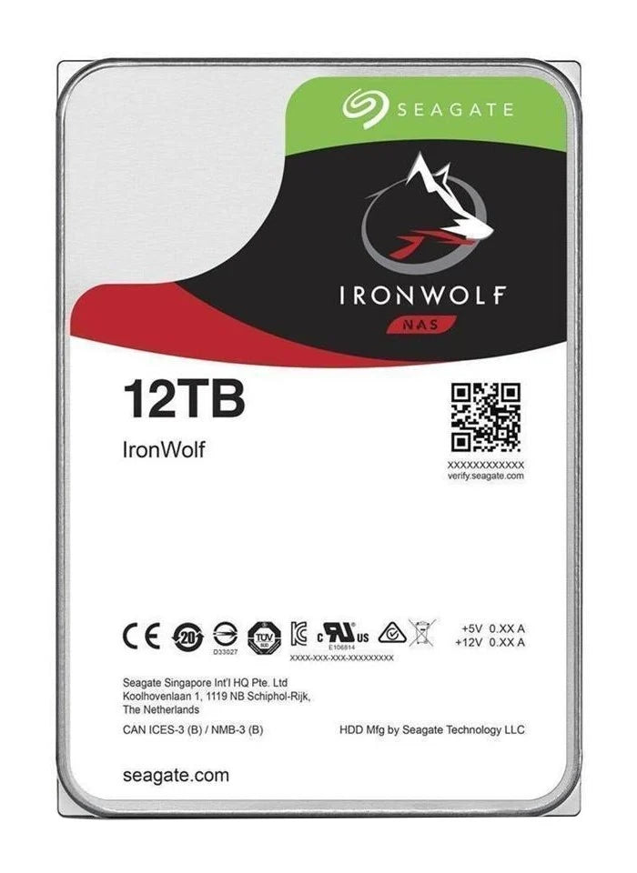 Disque dur Seagate IronWolf ST12000VN0008 - 12 To, 7200 tr/min, 3,5 pouces SATA