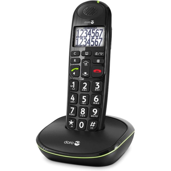 Doro PhoneEasy 110 – Téléphone sans fil DECT compact noir – 5953